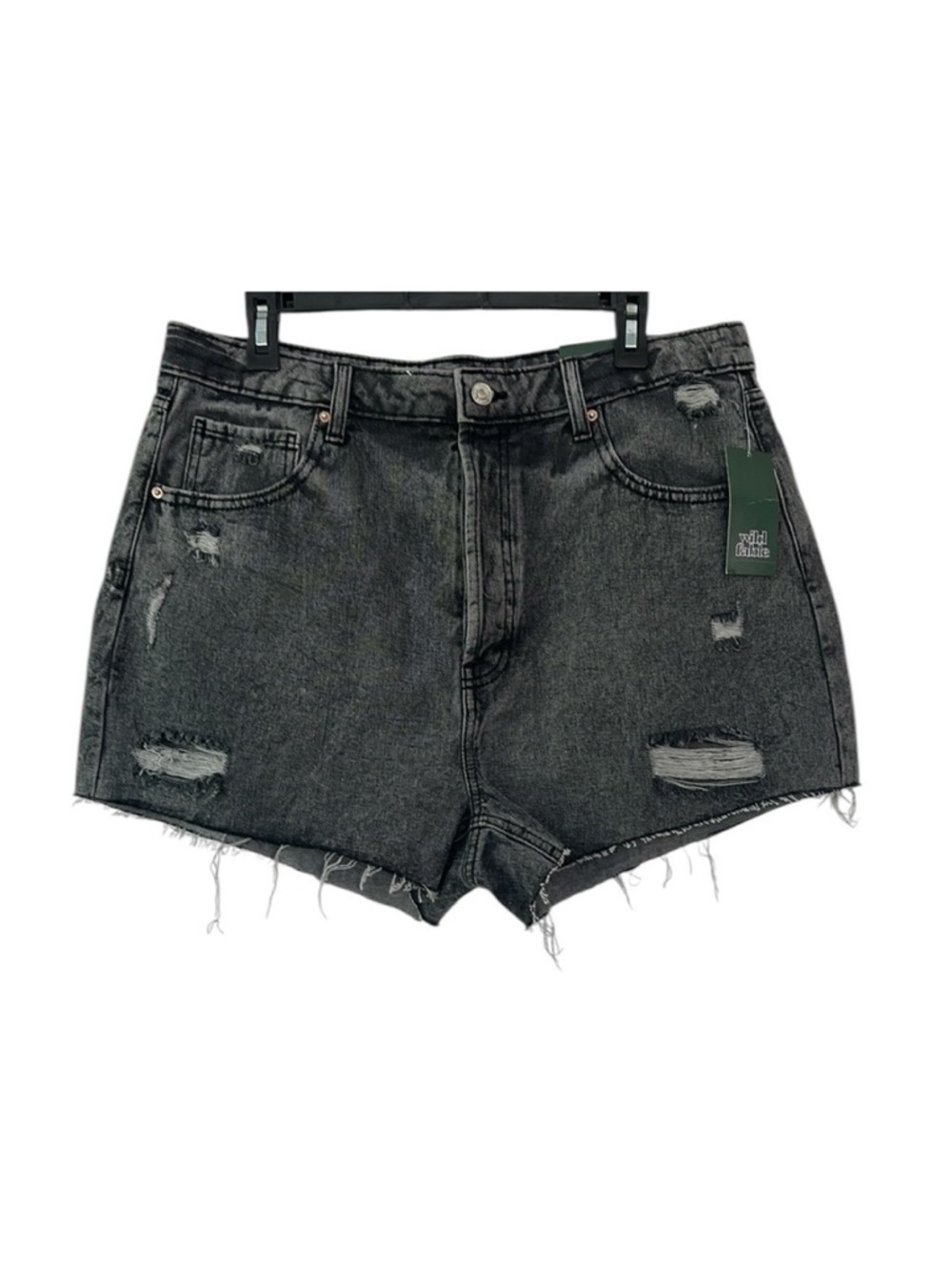 Wild Fable Super-High Rise Cut-Off Jean Shorts Gray Wash NEW Size 16